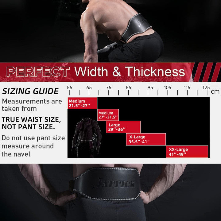 Jaffick Weight lifting Belt for 7MM Leather Pro Power Gym Belt Heavy Duty 4 Inch Wide Strong Stabilizing Back Support for Men Women Deadlifts Squats Powerlifting Strength Training Athletes