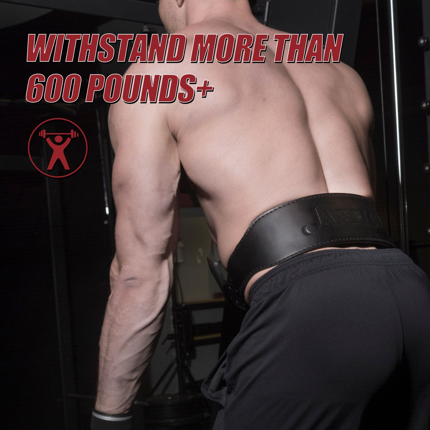 Jaffick Weight lifting Belt for 7MM Leather Pro Power Gym Belt Heavy Duty 4 Inch Wide Strong Stabilizing Back Support for Men Women Deadlifts Squats Powerlifting Strength Training Athletes