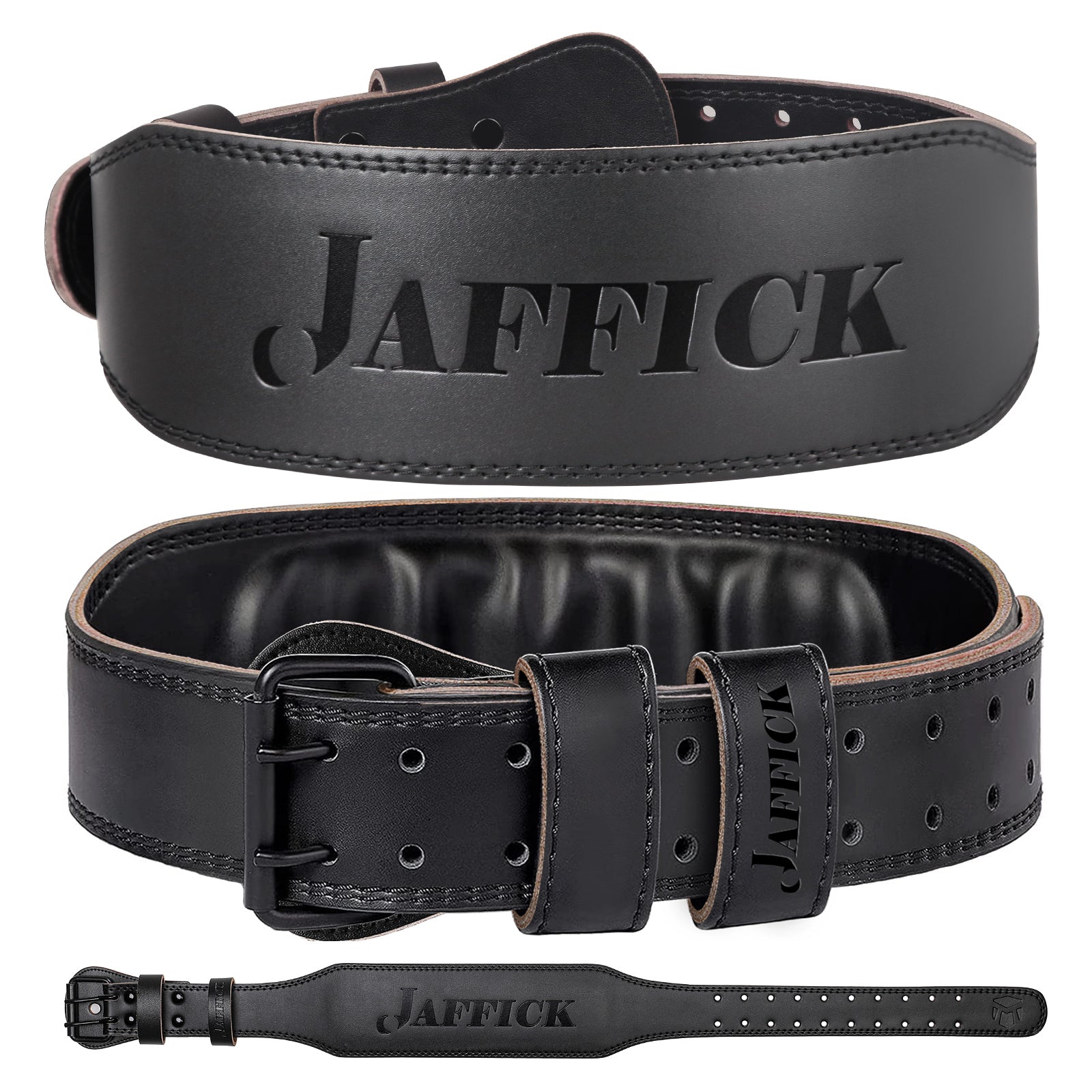 Jaffick Weight lifting Belt for 7MM Leather Pro Power Gym Belt Heavy Duty 4 Inch Wide Strong Stabilizing Back Support for Men Women Deadlifts Squats Powerlifting Strength Training Athletes