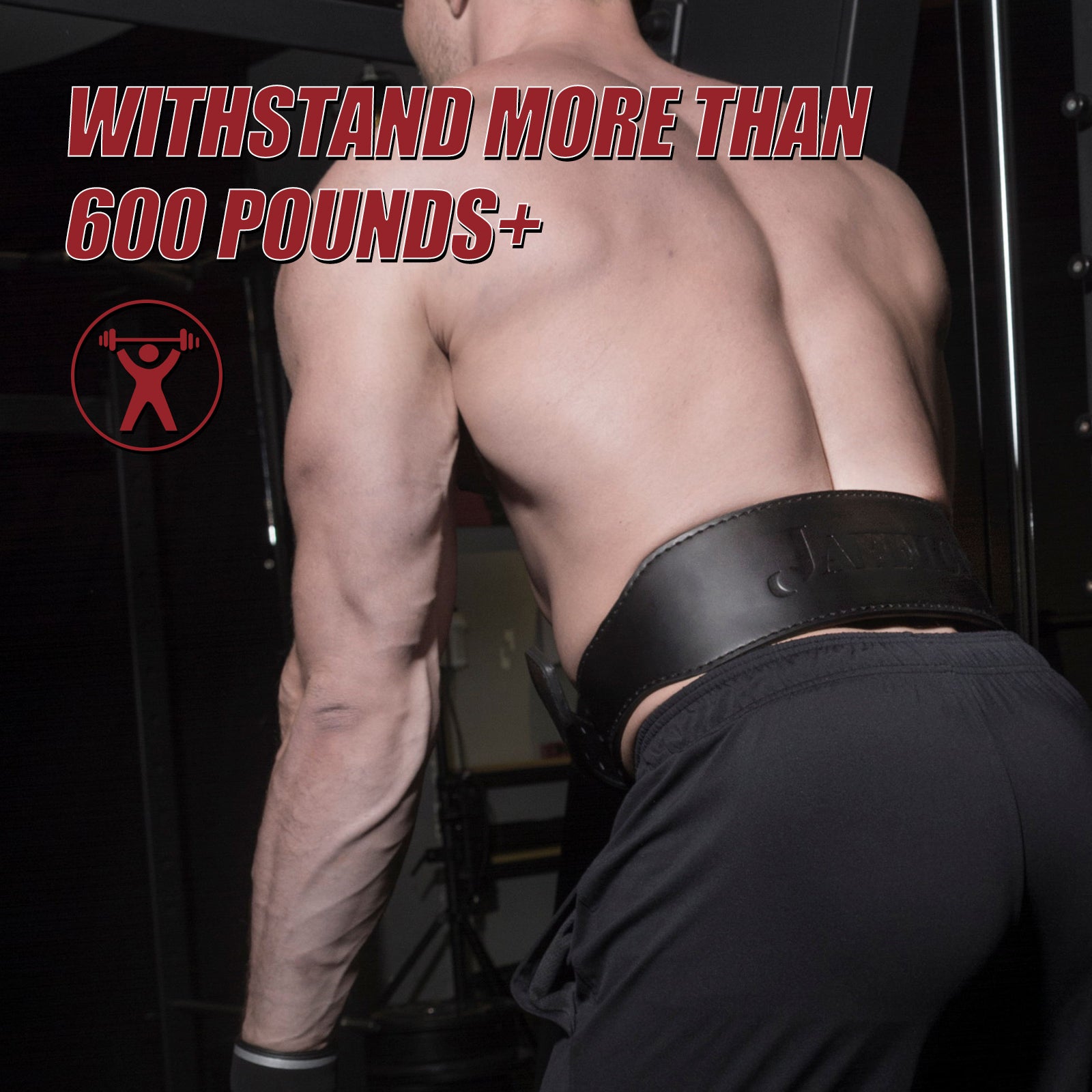 Jaffick Weight lifting Belt for 7MM Leather Pro Power Gym Belt Heavy Duty 4 Inch Wide Strong Stabilizing Back Support for Men Women Deadlifts Squats Powerlifting Strength Training Athletes